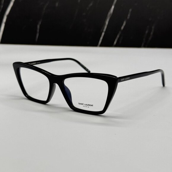 NEW SL737 MICA THIN OPT 001 SAINT LAURENT BLACK WOMEN SAINT LAURENT EYEGLASSES - Picture 1 of 9